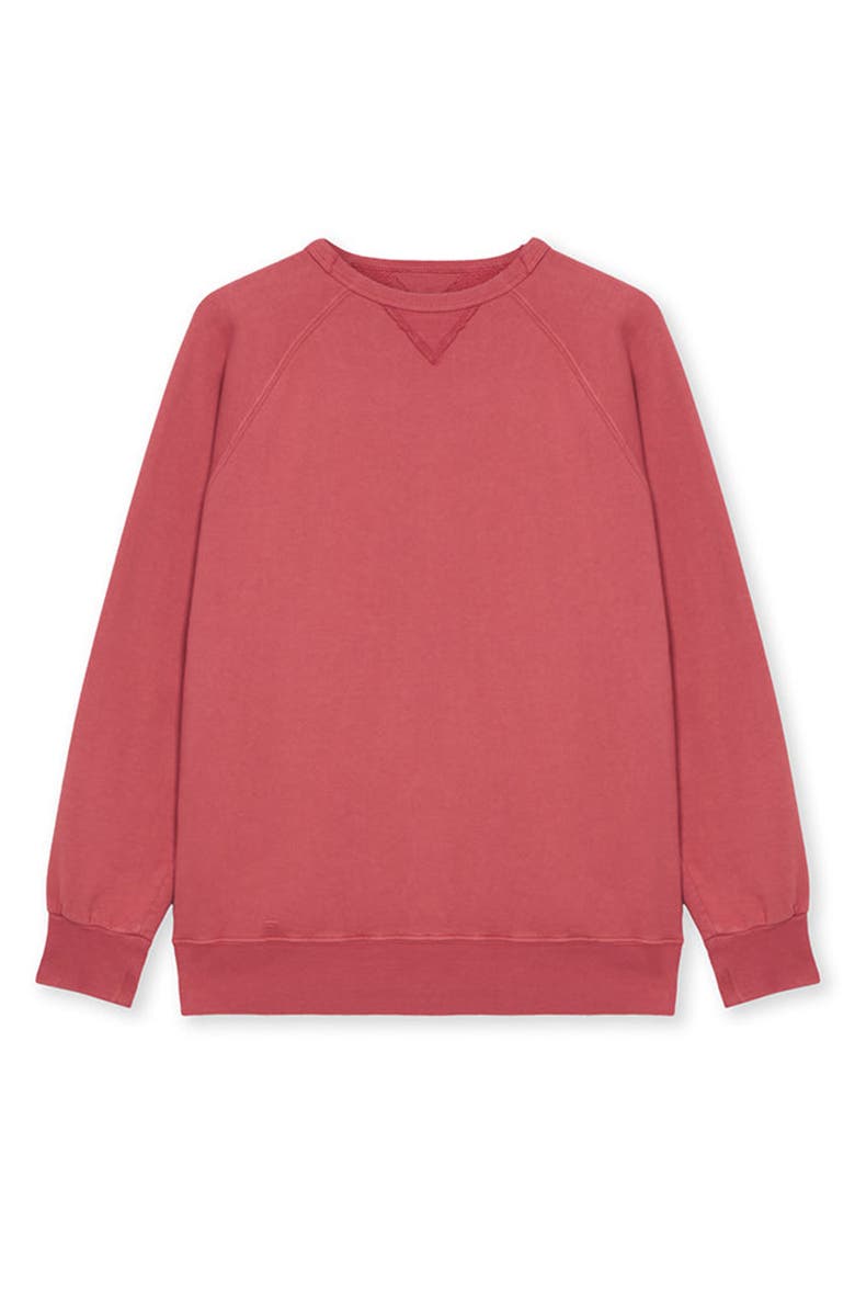 Fortela Harvard Fleece Jersey Raglan Sleeve Sweatshirt, Main, color, Red