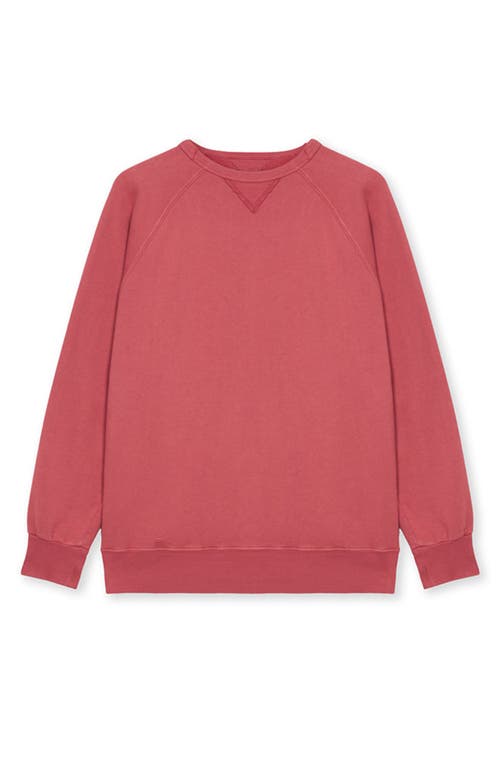 Fortela Harvard Fleece Jersey Raglan Sleeve Sweatshirt In Red