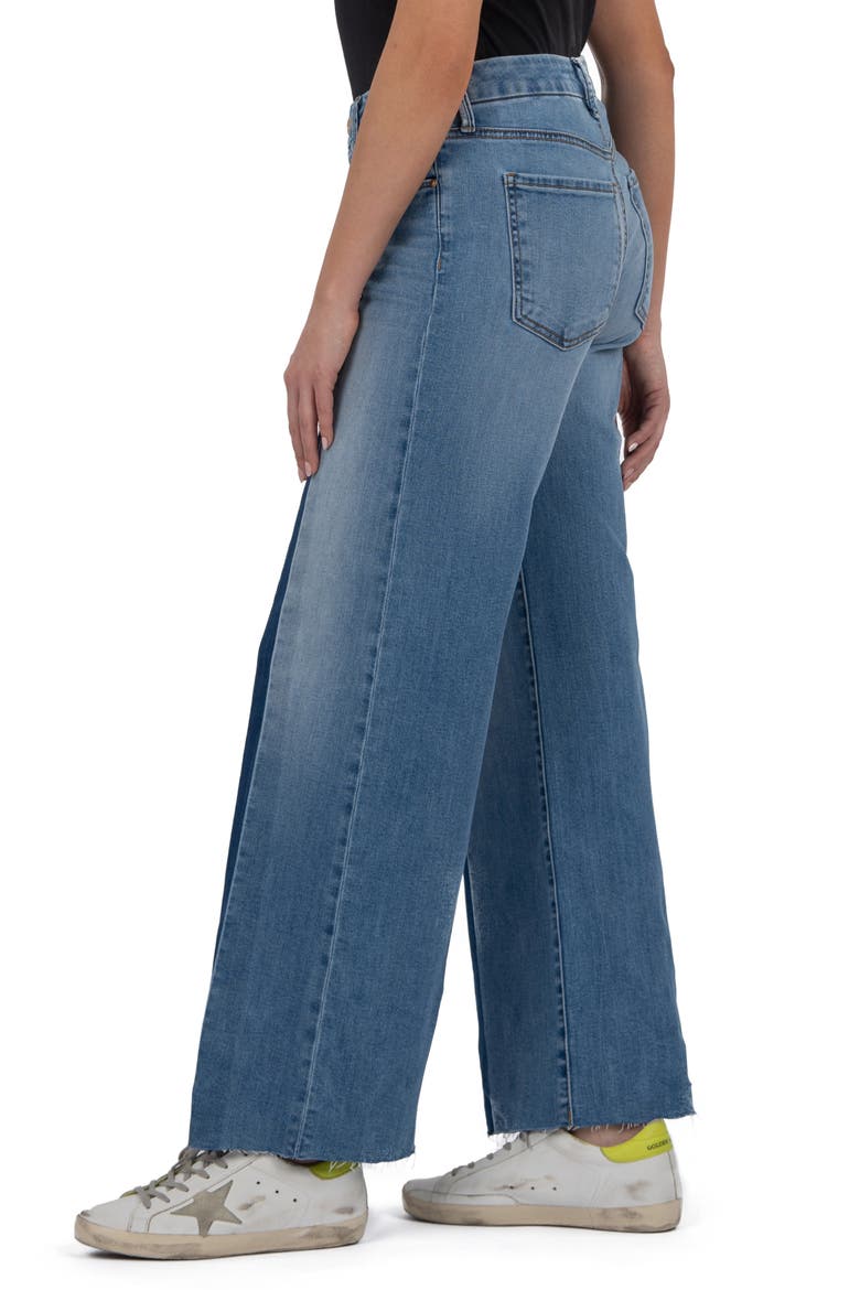 Meg High Waist Raw Hem Wide Leg Jeans, Alternate, color, HOLY