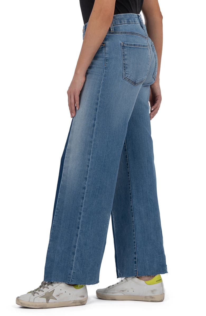 KUT from the Kloth Meg High Waist Raw Hem Wide Leg Jeans, Alternate, color, Holy