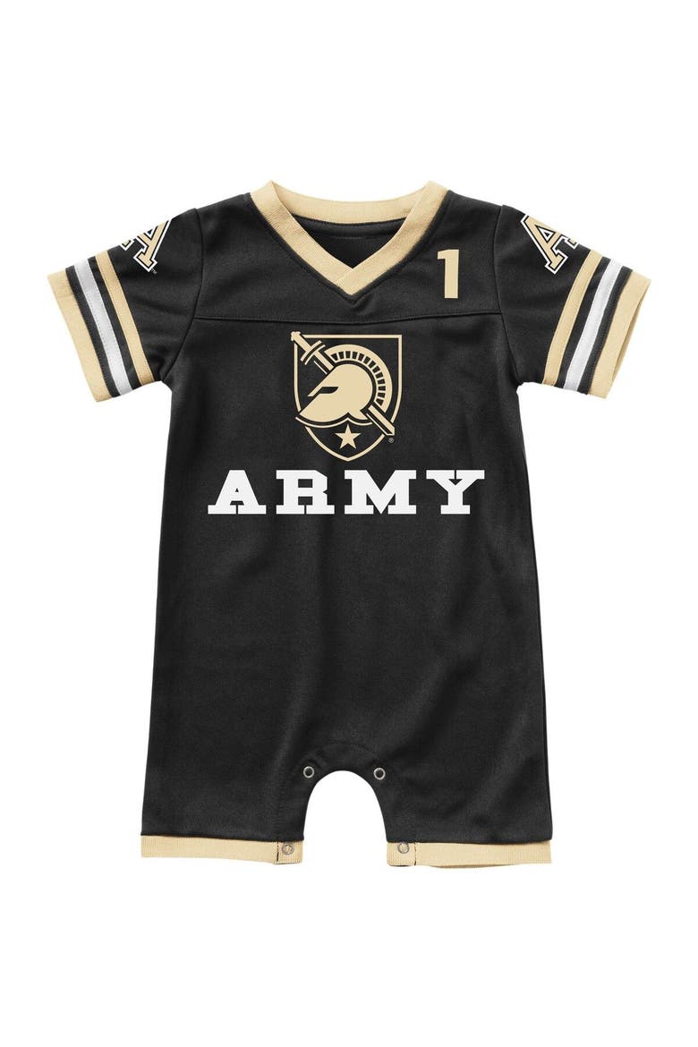 Infant Colosseum Black Army Black Knights Bumpo Football Romper, Main, color, Black