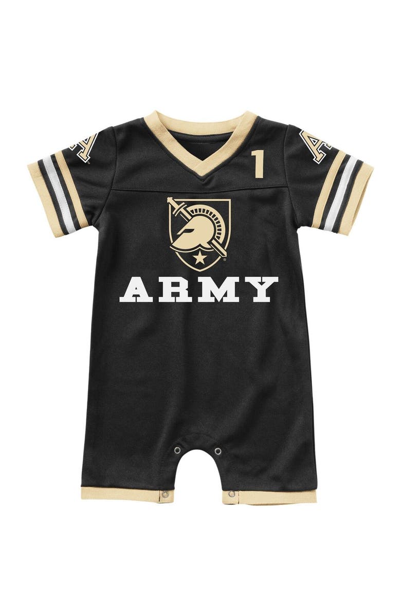 COLOSSEUM Infant Colosseum Black Army Black Knights Bumpo Football Romper, Main, color, Black