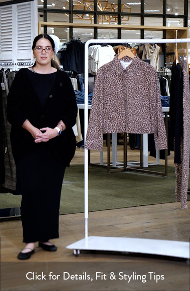 Leopard Print Denim Trapeze Jacket, sales video thumbnail