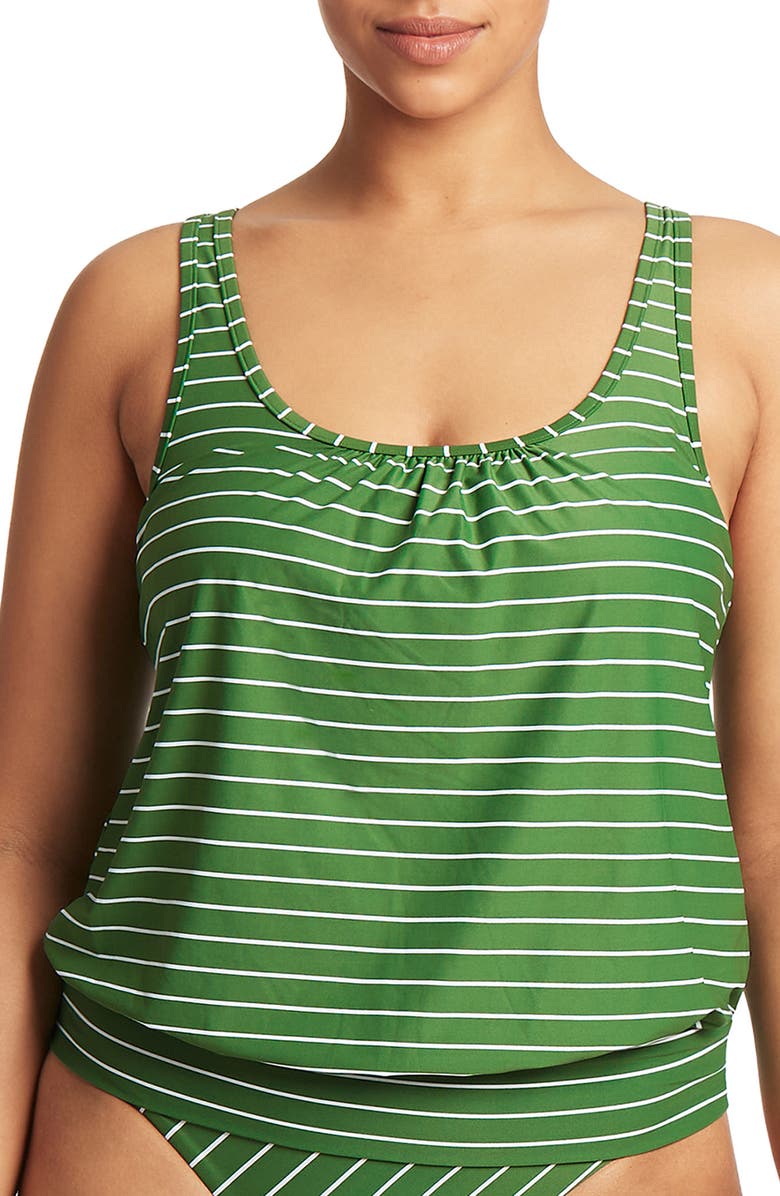 Sea Level Blouson Multifit Tankini Top, Main, color, 