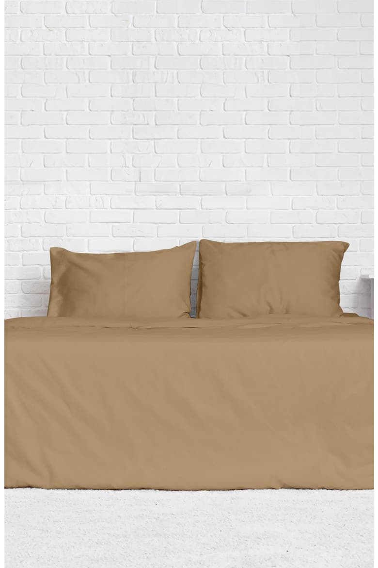 Solid Beige Microfiber Duvet Cover Set, Alternate, color, BEIGE