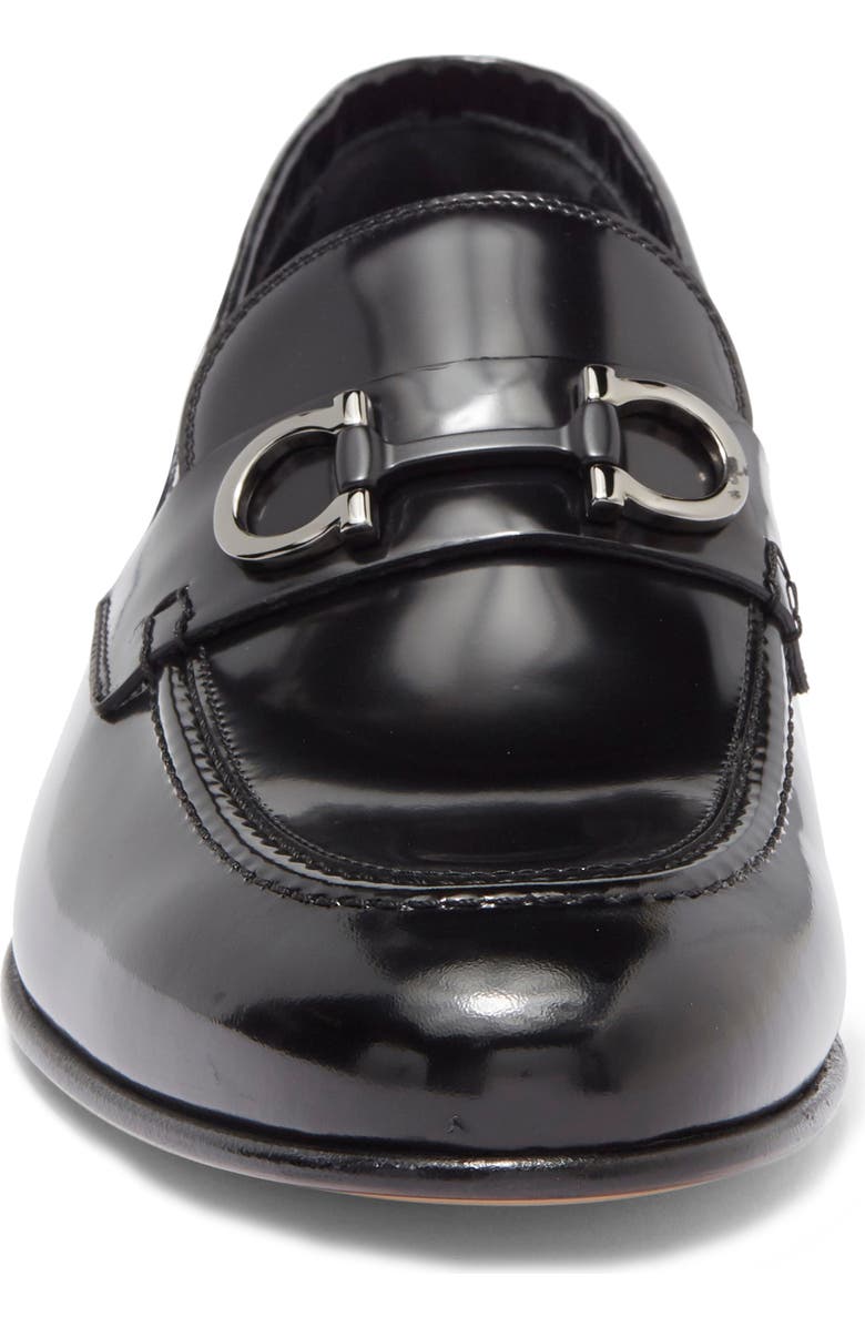 FERRAGAMO Gin Double Gancio Bit Loafer, Alternate, color, Nero