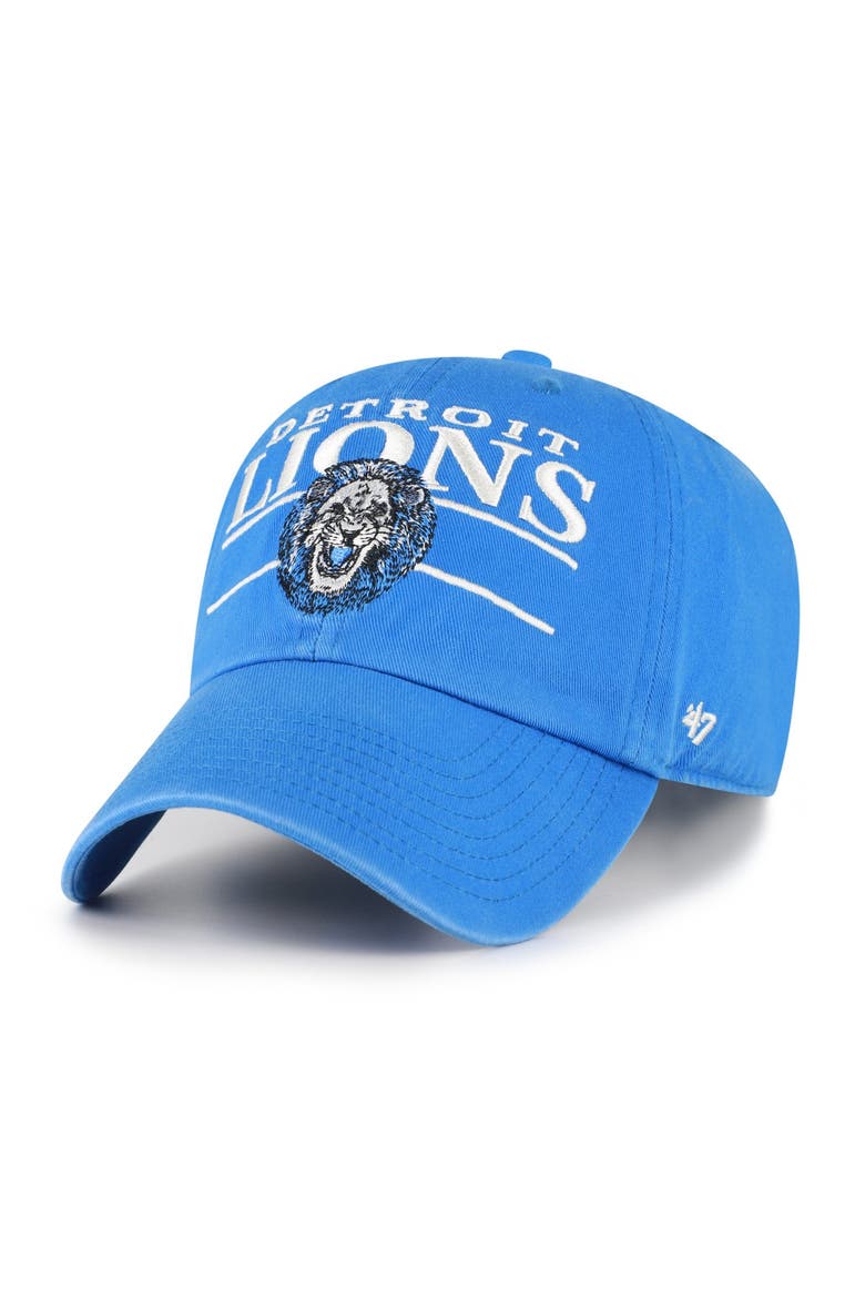 Men's '47 Blue Detroit Lions Throwback Graphic Clean Up Adjustable Hat, Alternate, color, Blue