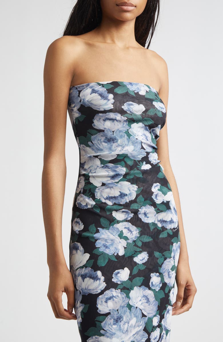 Stella McCartney Bunch of Roses Strapless Mesh Dress, Alternate, color, Multicolor