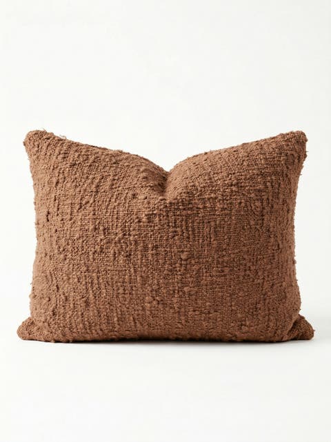 Cozy Cotton Boucle Lumbar Pillow with Down Insert