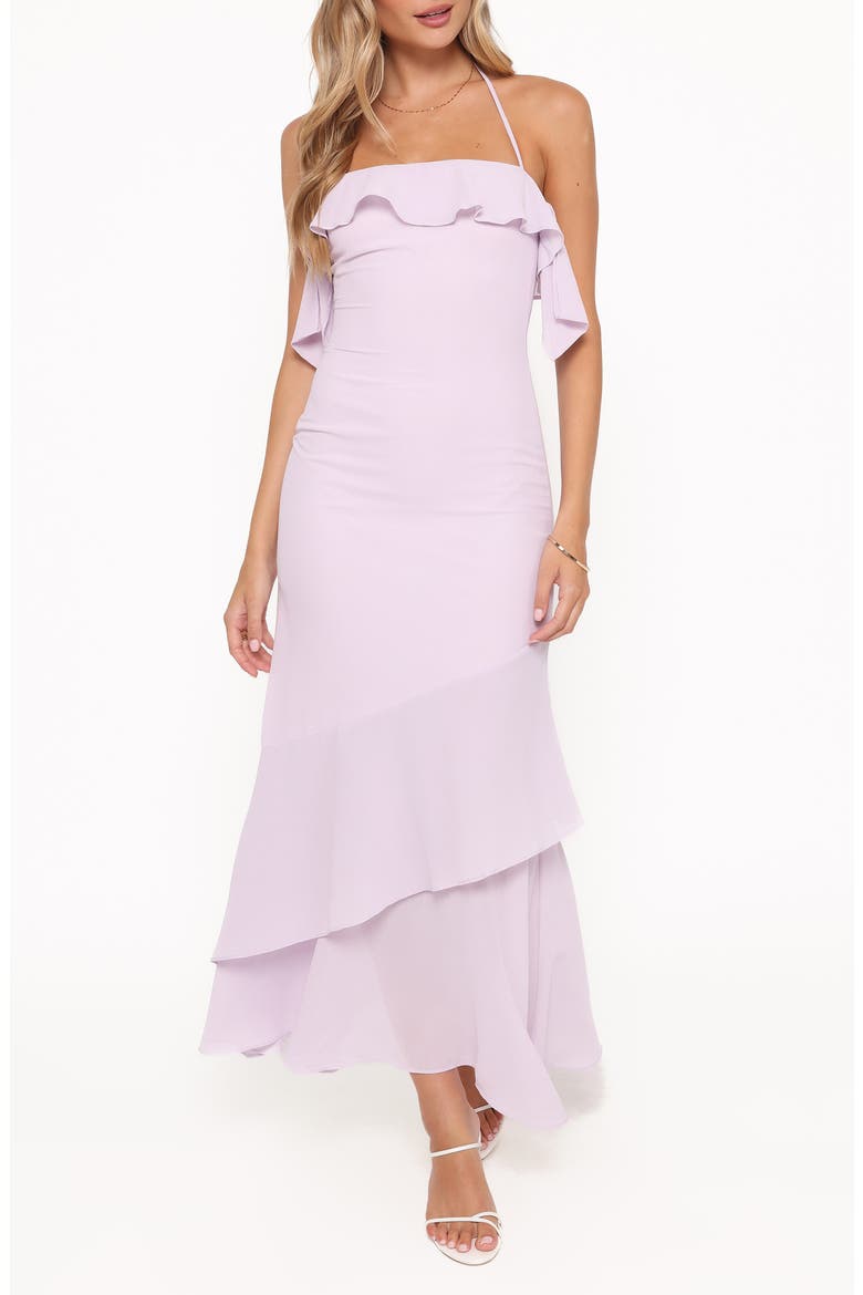 Illuka Ruffle Maxi Dress, Main, color, LILAC