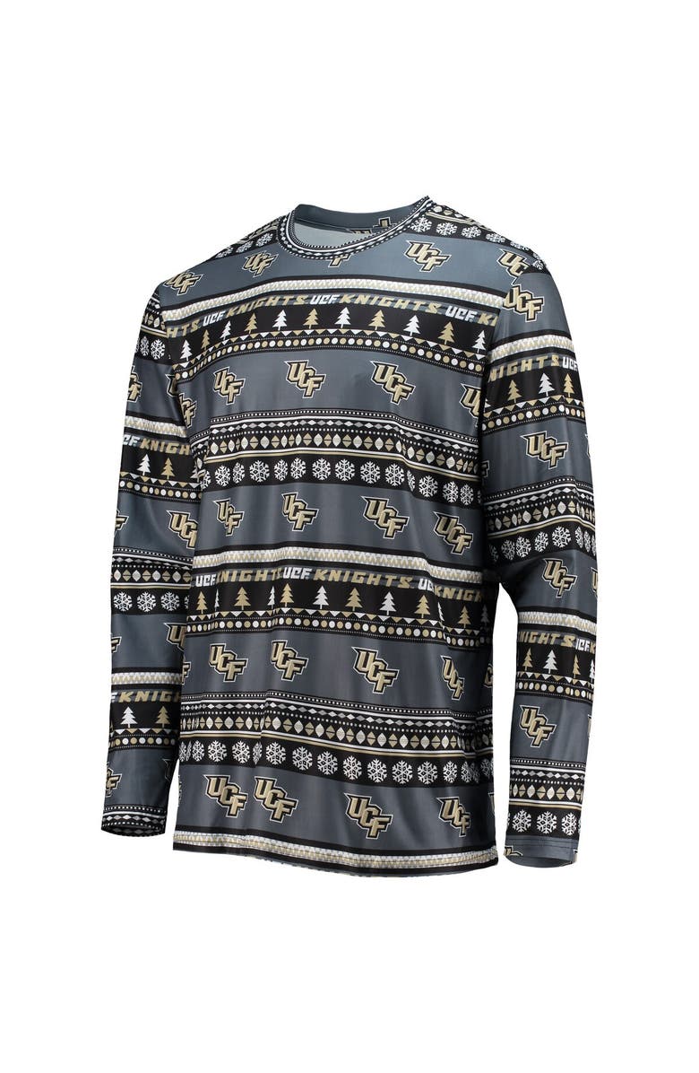 CONCEPTS SPORT Men's Concepts Sport Charcoal UCF Knights Ugly Sweater Long Sleeve T-Shirt and Pants Sleep Set, Alternate, color, Charcoal