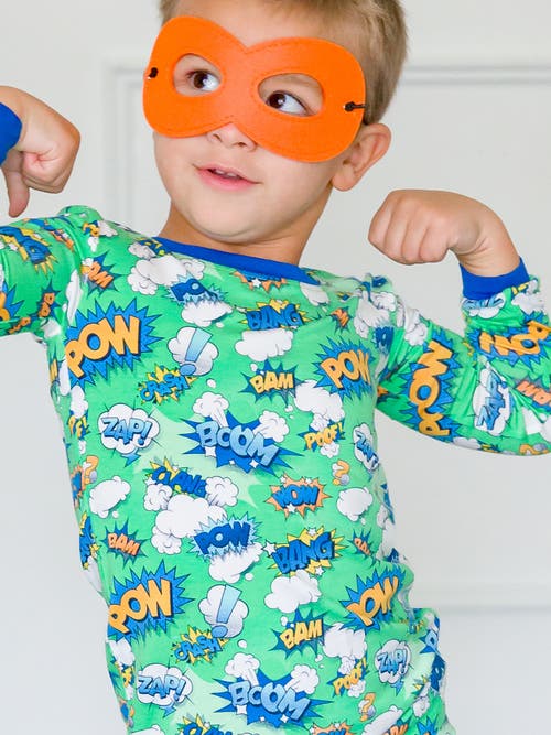 Shop Ruggedbutts Softsnooze Boys Long Sleeve Pajama Set In Boom Pow