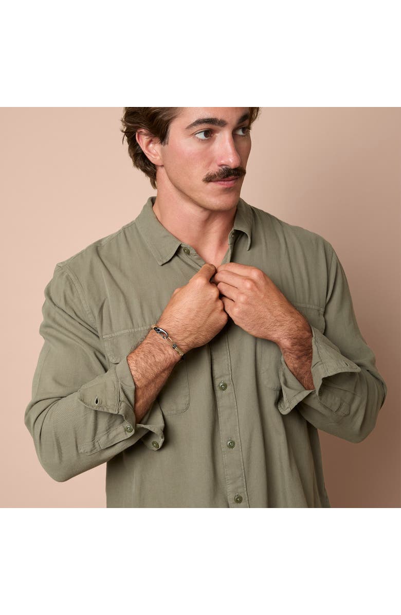 Lucky Brand Braided Leather Adjustable Bracelet, Alternate, color, Black, Brown