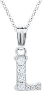 Mignonette White Topaz Pavé Initial Pendant Necklace