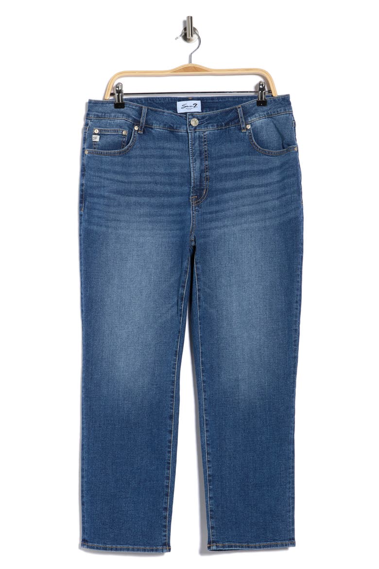High Waist Ankle Straight Leg Jeans, Alternate, color, LONE WOLF