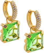 BY ADINA EDEN Colored Square Dangle Huggie Earring