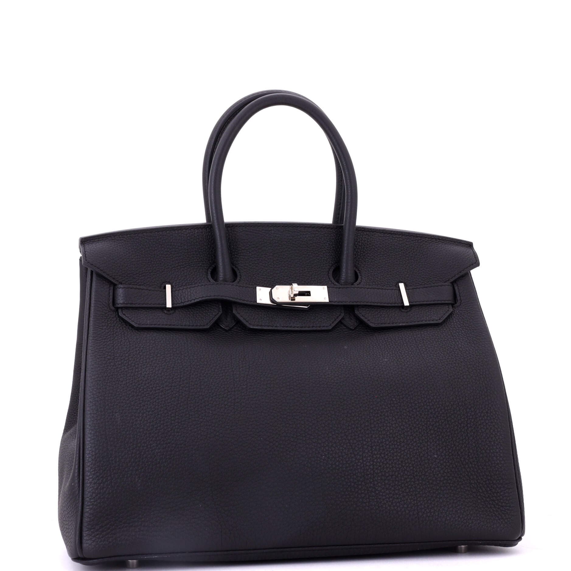 Pre-Owned Hermes Birkin Handbag Black Togo with Palladium Hardware 35, Alternate, color, Noir