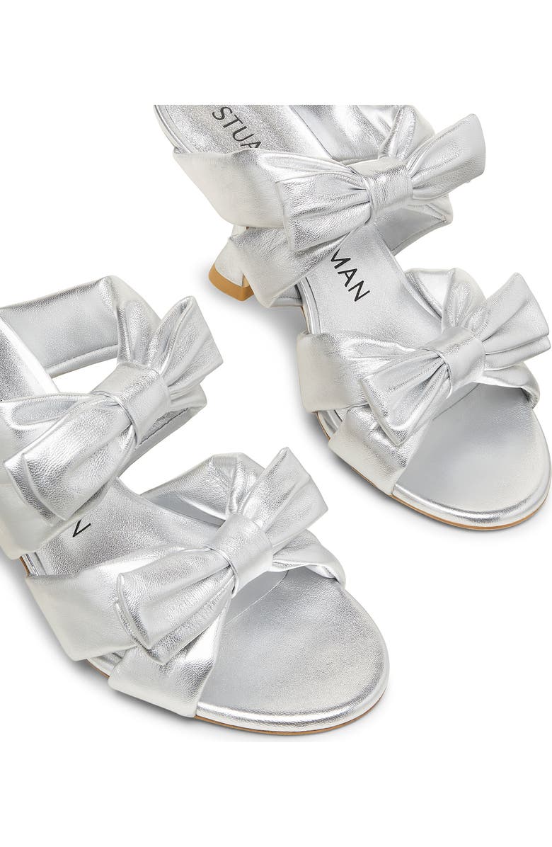 Stuart Weitzman Sofia Xcurve 85 Slide Sandal, Alternate, color, Silver