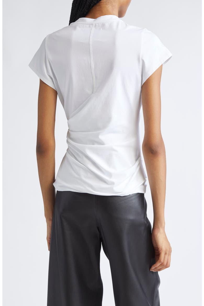 Draped Stretch Cotton T-Shirt, Alternate, color, WHITE