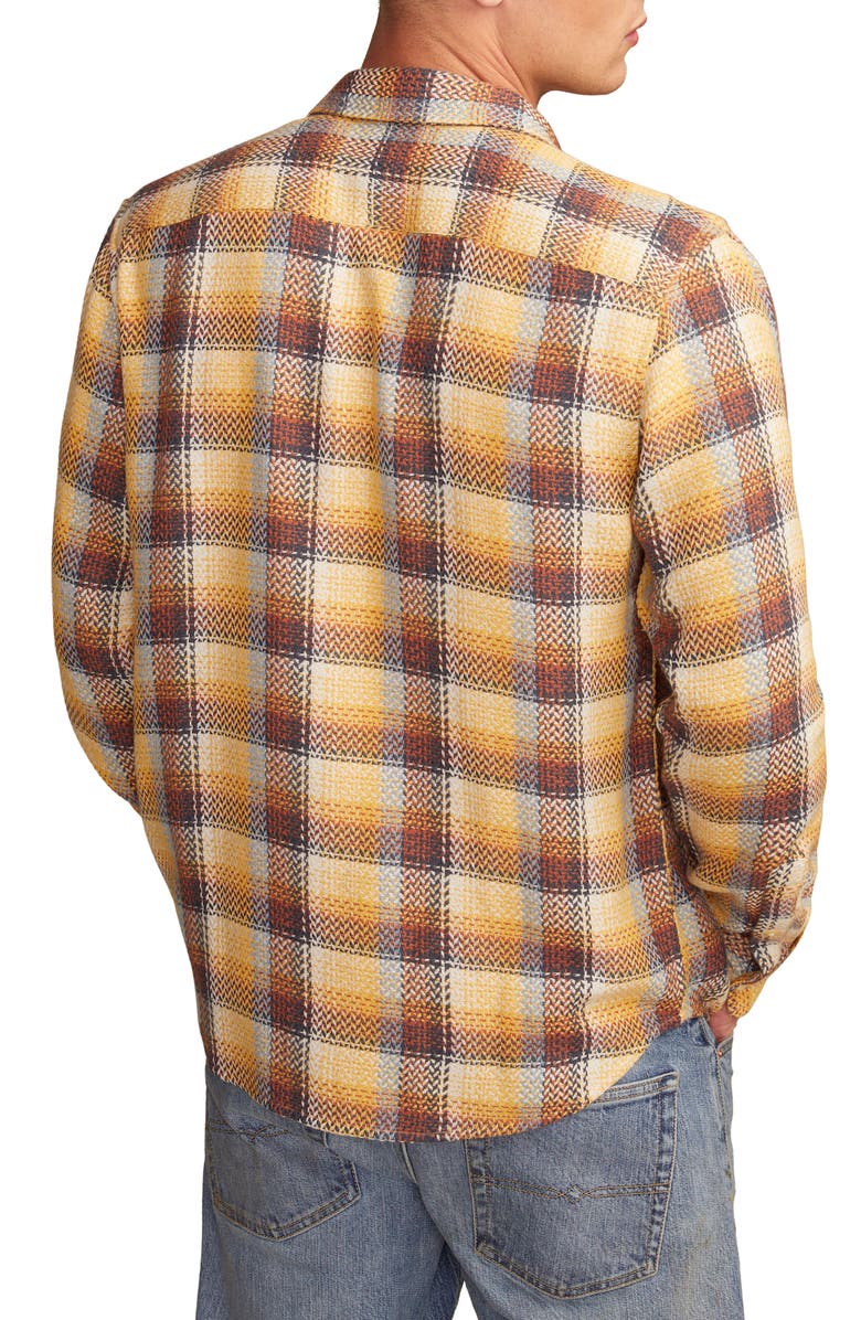 Lucky Brand Plaid Flannel Utility Shirt, Alternate, color, Yellow Plaid