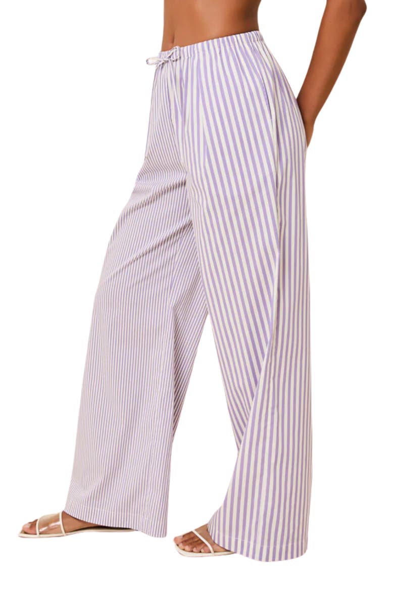 The Ashling Stripe Pleated Cover-Up Pants, Alternate, color, ULTRA VOILET STRIPE