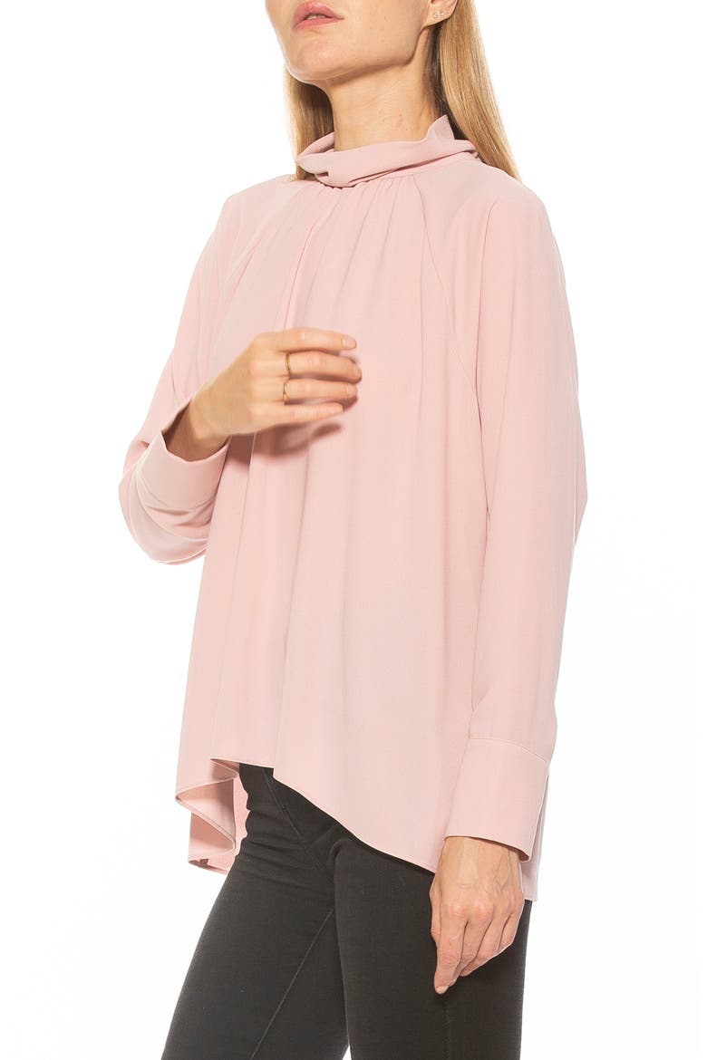 Danielle Draped Blouse, Alternate, color, BLUSH