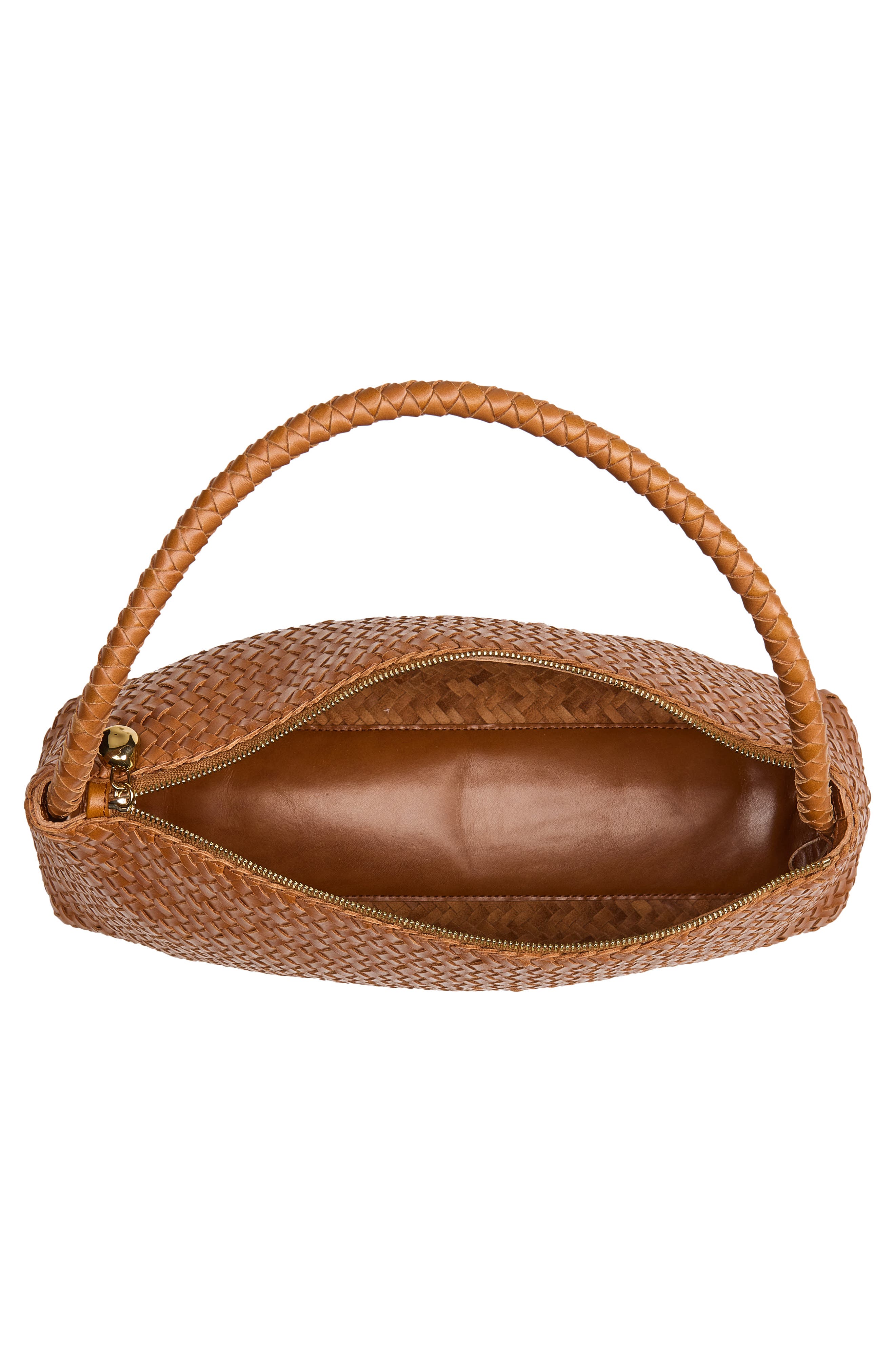 Madewell The Signature Woven Collection Leather Shoulder Bag, Alternate, color, Burnt Sienna