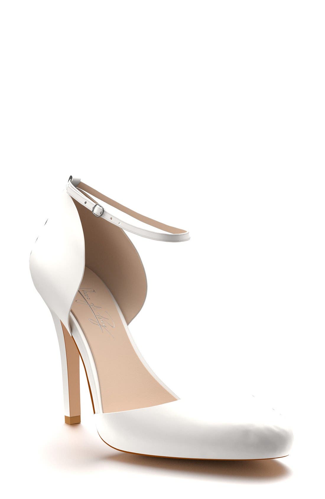 Ankle Strap d'Orsay Pump, Main, color, WHITE SILK