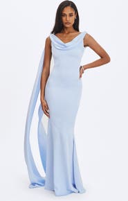 Miss Circle Eira Cowl Scarf-Detail Mermaid Maxi Dress
