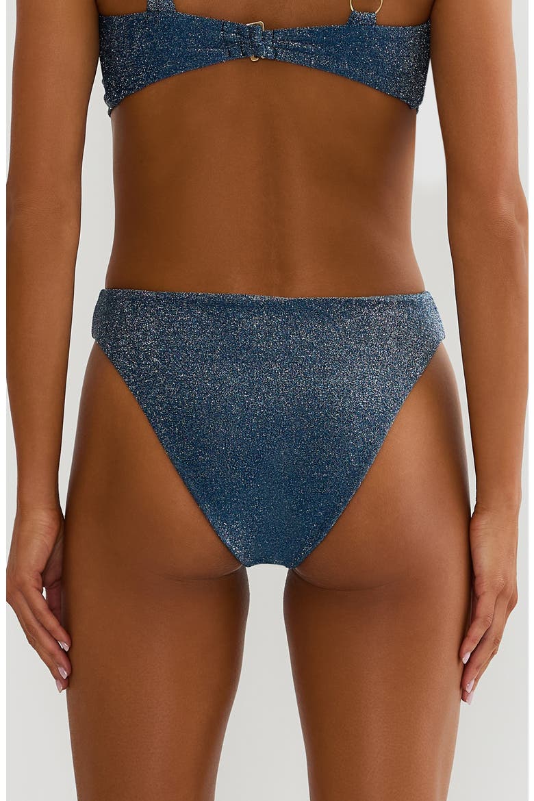 Amarie Metallic High Waist Bikini Bottoms, Alternate, color, SEASHELL ISLE SHINE