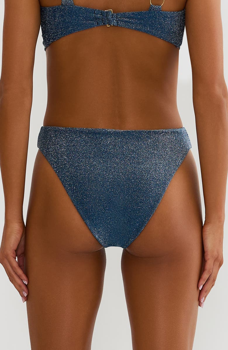 Beach Riot Amarie Metallic High Waist Bikini Bottoms, Alternate, color, Seashell Isle Shine