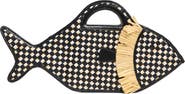 STAUD Cleo Fish Woven Raffia Basket Bag