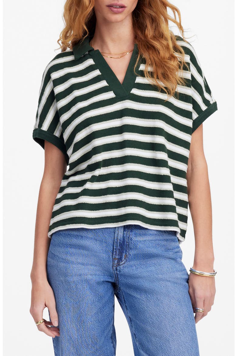 Relaxed Johnny Collar Polo, Main, color, SUMMIT GREEN