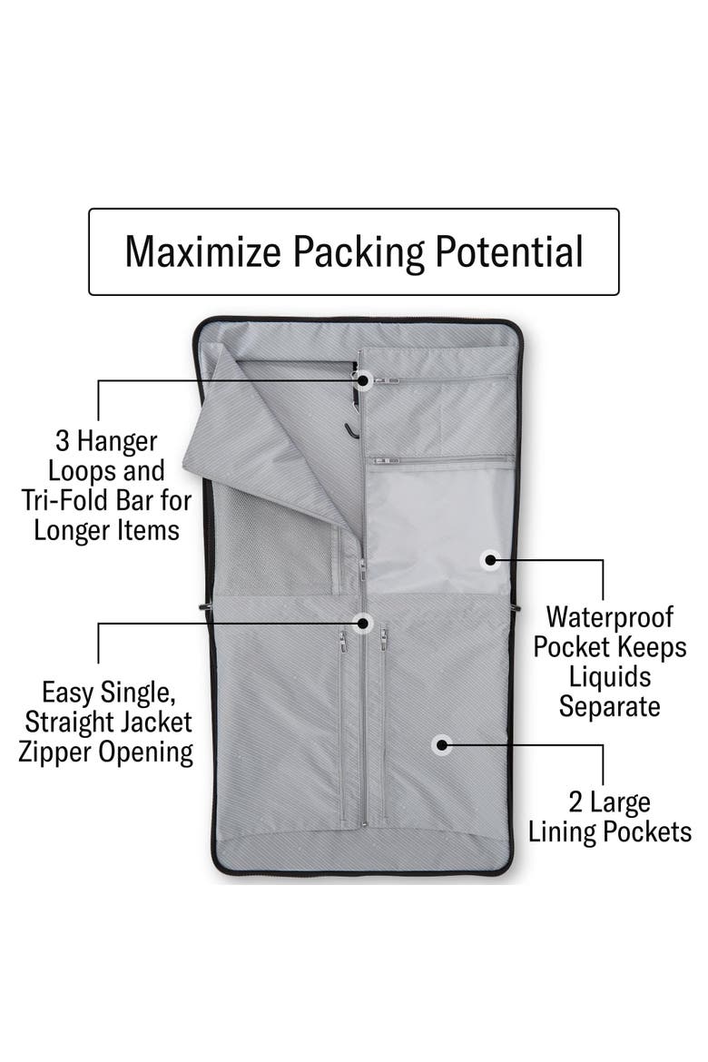 UpLIFT Bifold Garment Bag, Alternate, color, Black