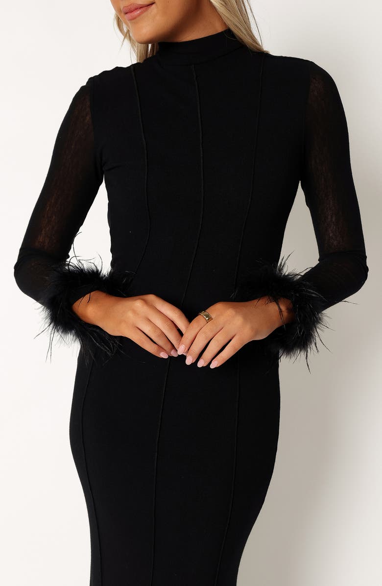 Petal & Pup Ramoni Long Sleeve Maxi Dress, Alternate, color, Black