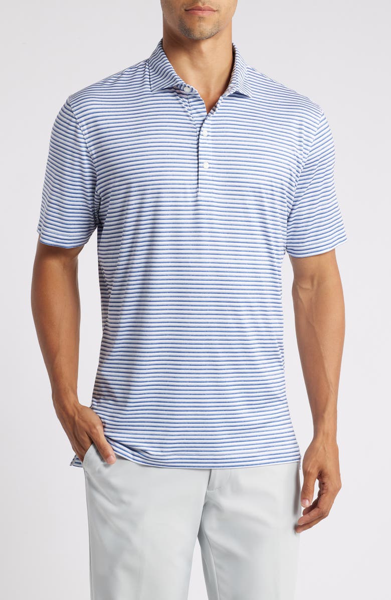 johnnie-O Warwick Stripe PREP-FORMANCE Polo, Main, color, Seal