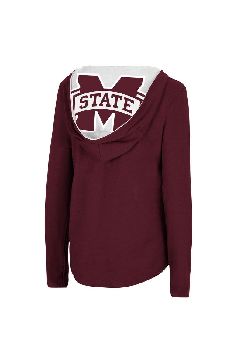 COLOSSEUM Women's Colosseum Maroon Mississippi State Bulldogs Catalina Hoodie Long Sleeve T-Shirt, Alternate, color, Maroon