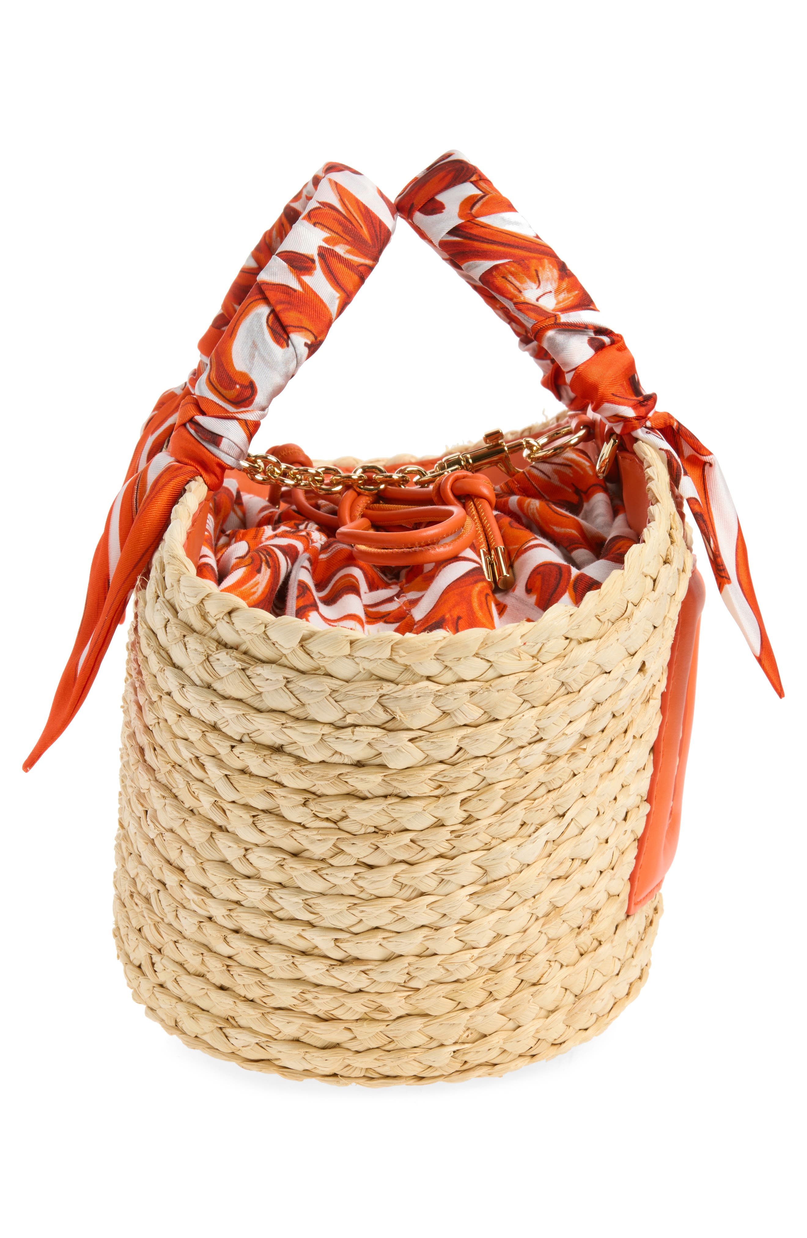 DG Logo Woven Straw Tote, Alternate, color, IH3TN MAJOLICA 6 ORANGE