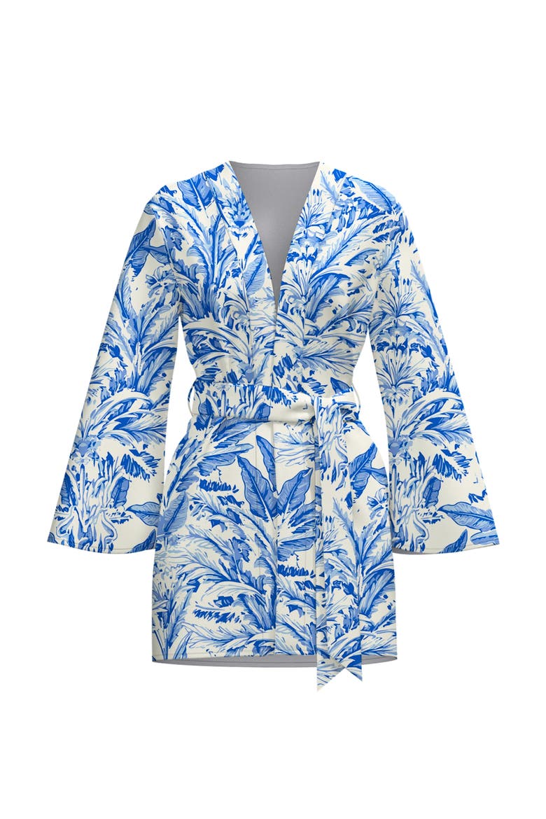 Mini Duster Toile Blu in Cotton Poplin, Alternate, color, Toile Blu
