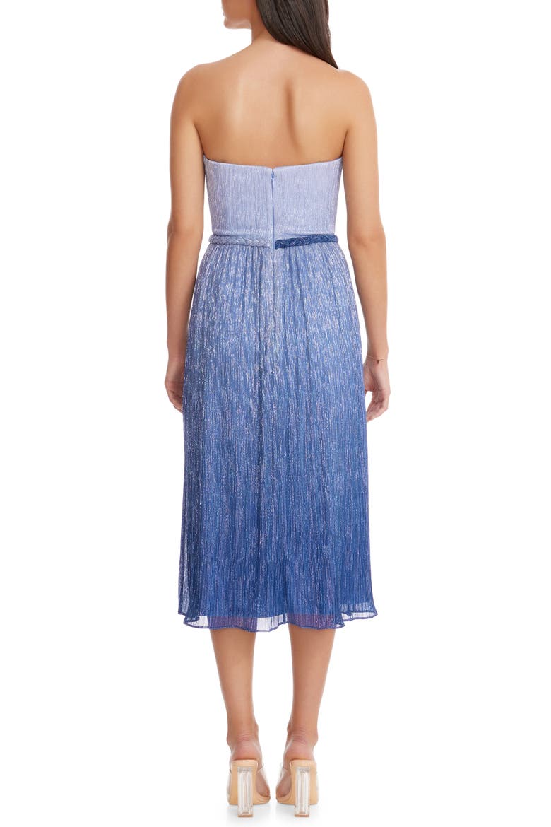 Haldis Metallic Ombré Strapless Cocktail Dress, Alternate, color, SKY MULTI