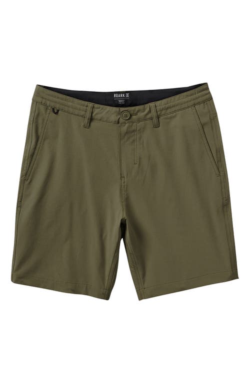 Roark Hytide Flat Front Hybrid Performance Shorts In Green