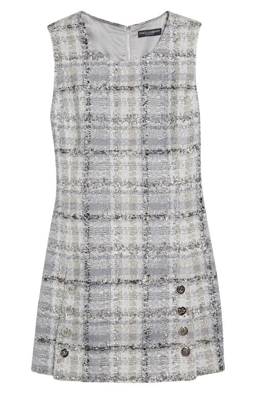 Dolce & Gabbana Dolce&gabbana Raschel Check Shimmer Tweed Minidress In Quadri-check-tartan