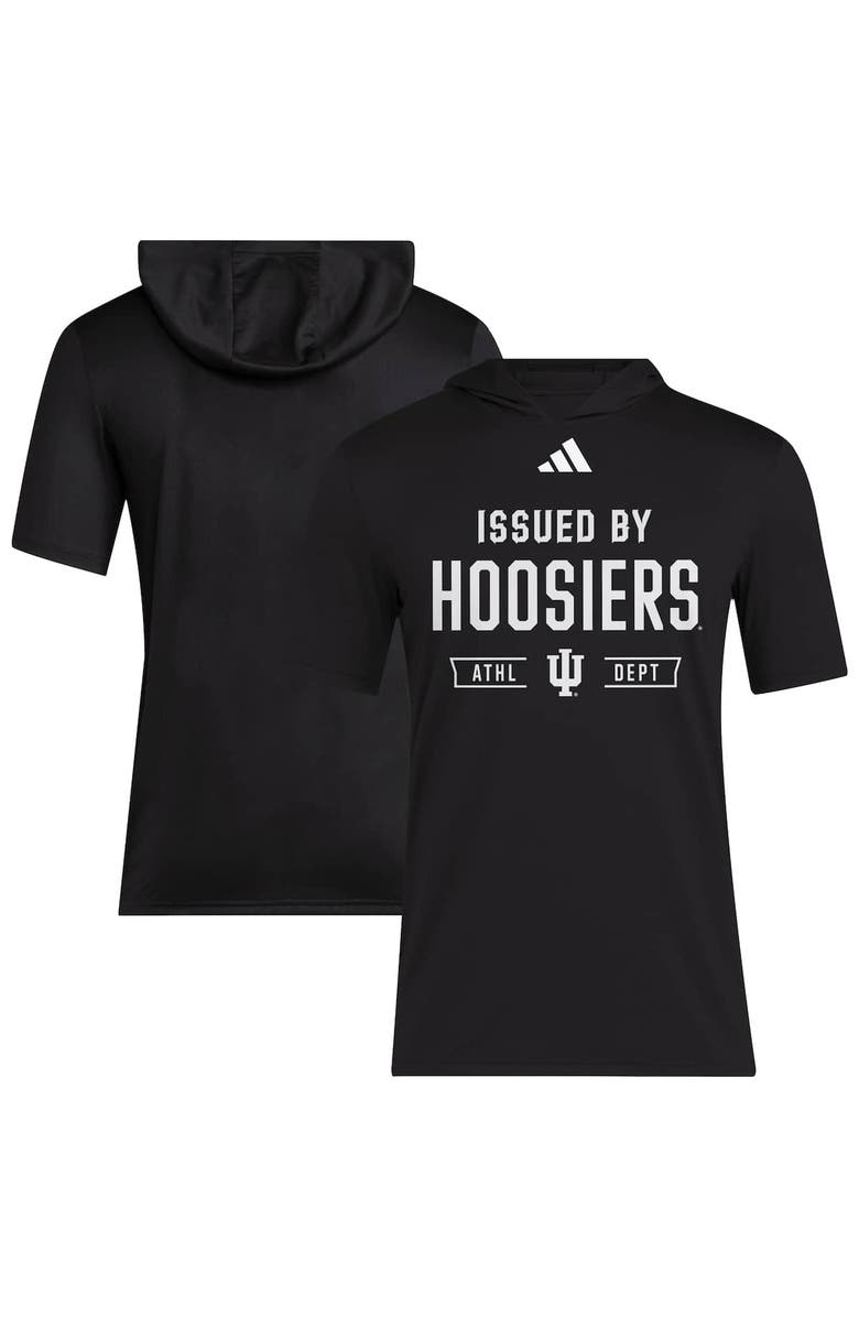 adidas Men's adidas Black Indiana Hoosiers 2025 AREOREADY Sideline Training Hooded T-Shirt, Alternate, color, Black