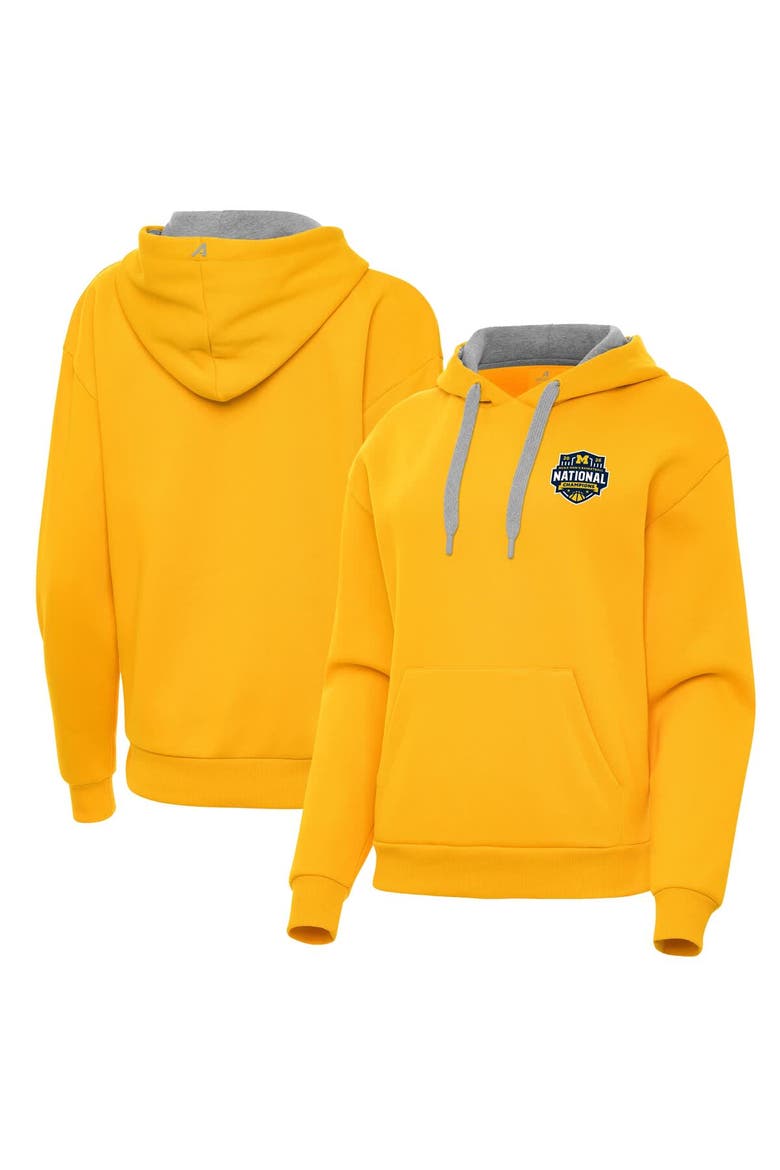 Women's Antigua  Maize Michigan Wolverines 2026 NCAA Men's Basketball National Champions Victory Hoodie, Main, color, Maize