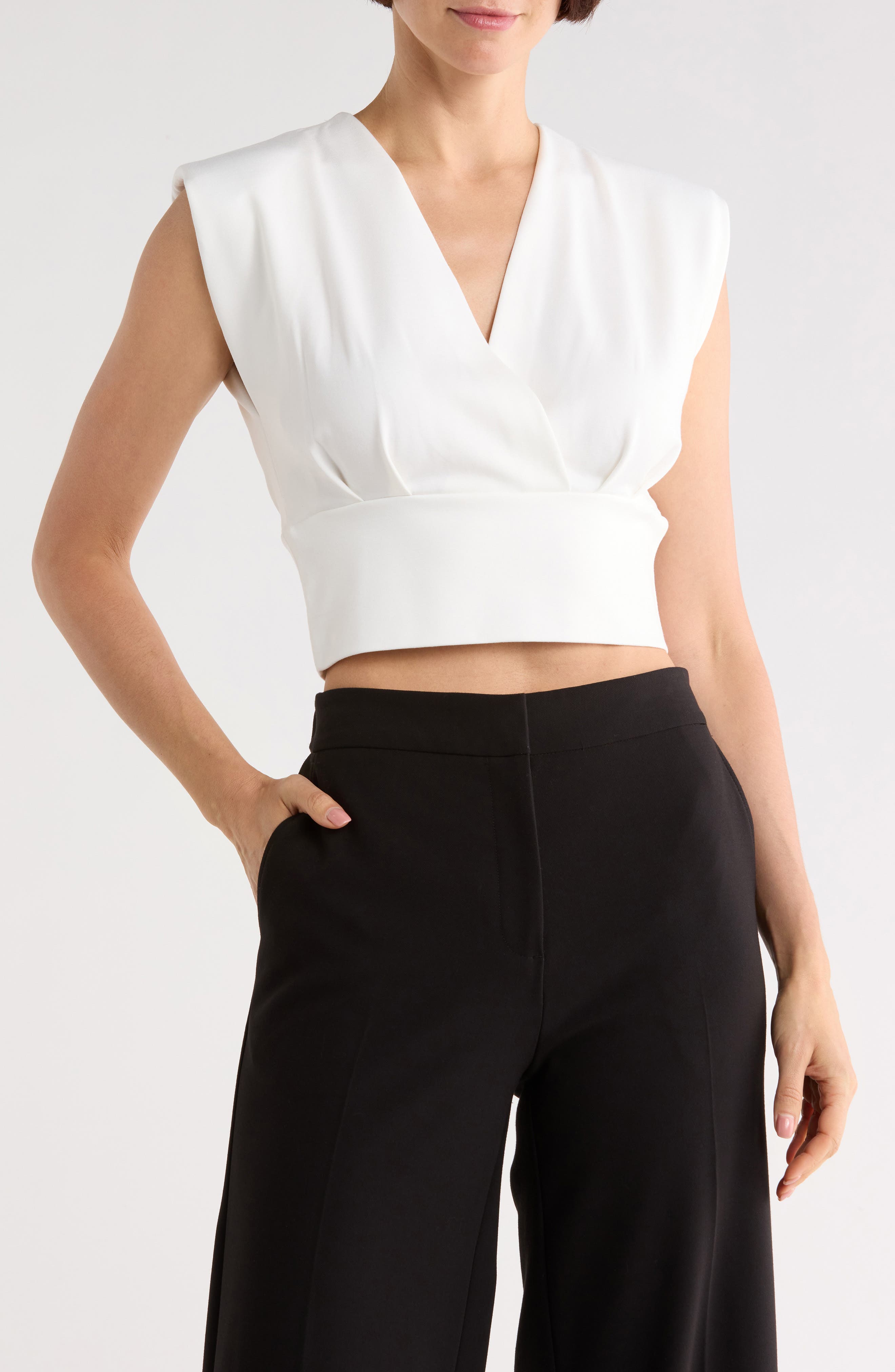 Cropped Surplice Top