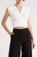 PATRIZIA LUCA Cropped Surplice Top