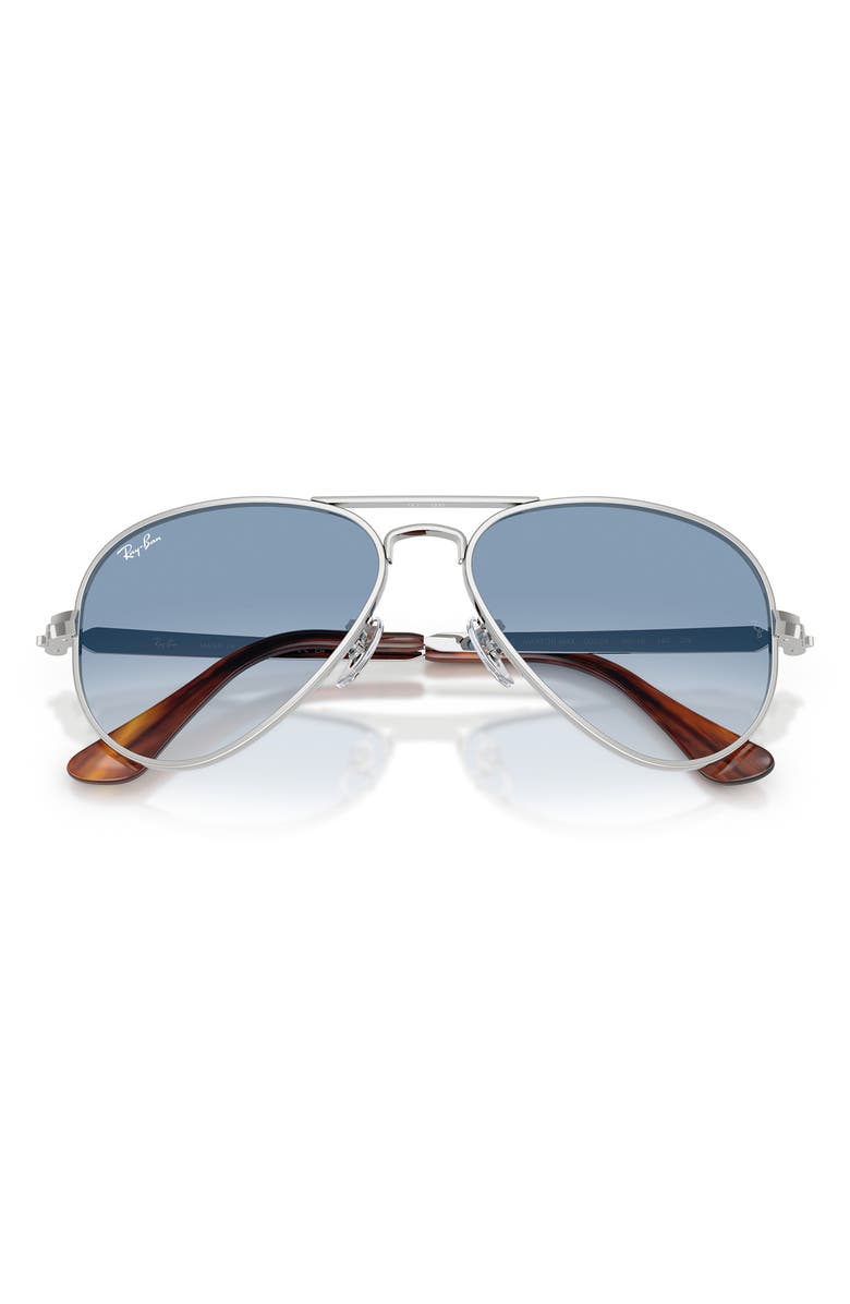 Ray-Ban Max Aviator 58mm Gradient Pilot Sunglasses, Alternate, color, Silver / Clear Gradient Blue