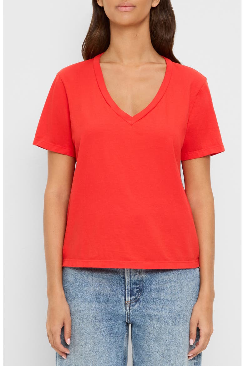 Daria Classic V-Neck T-Shirt, Main, color, SAMBA