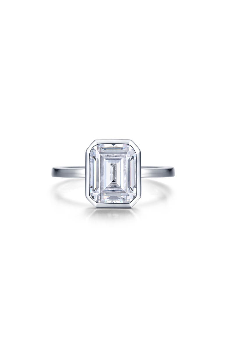 Lafonn Emerald Cut Simulated Diamond Ring, Main, color,