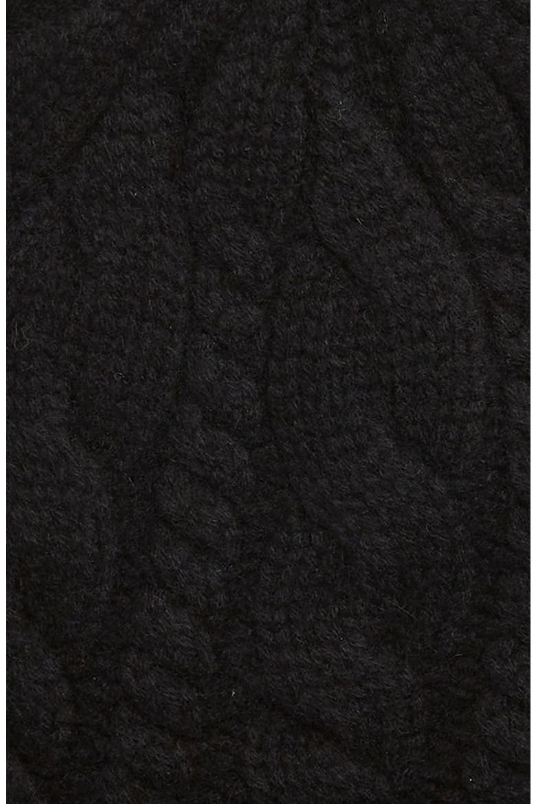 Cashmere Chunky Cable Knit Beanie, Alternate, color, BLACK